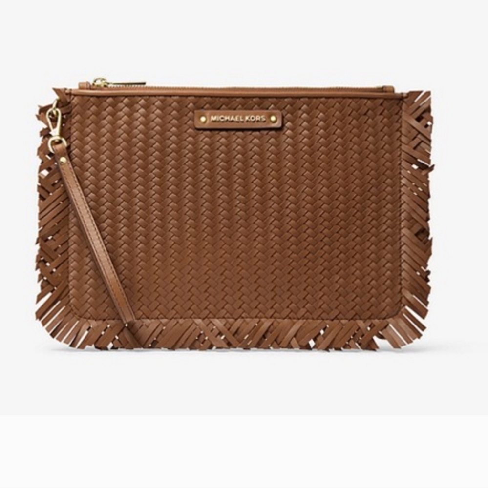 Michael kors woven leather pouch